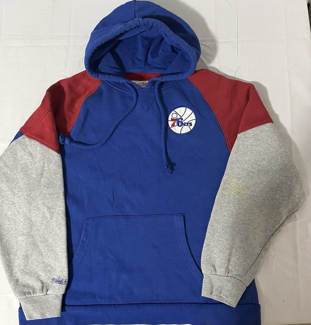Mitchell & Ness Philadelphia 76ers Hardwood Classics Colorblock Hoodie Men L